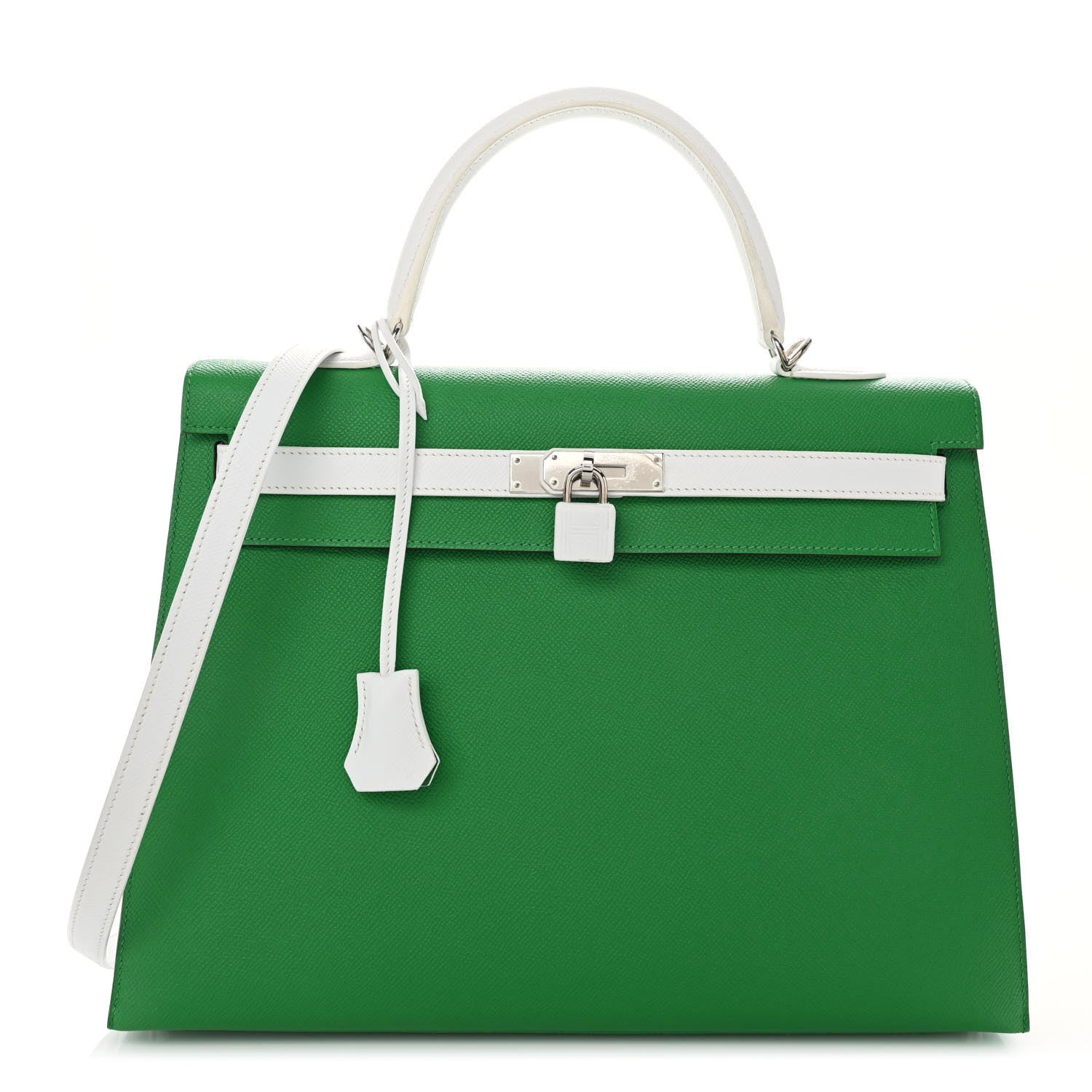 Hermes Epsom Horseshoe Kelly Sellier 35 Cactus White 1 of 11