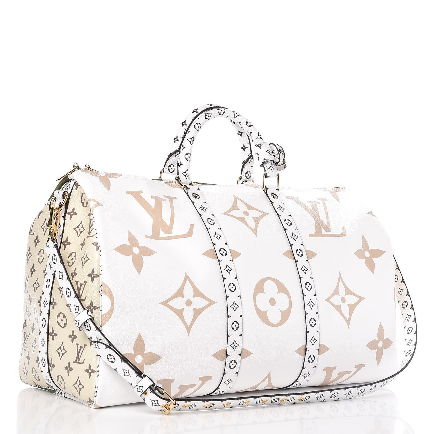 Monogram Giant Keepall Bandouliere 50 Kaki Beige