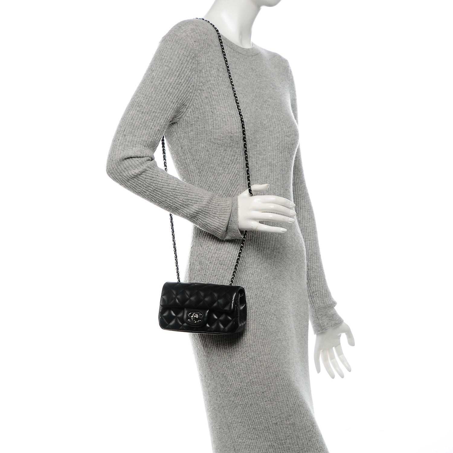 Chanel Lambskin Quilted Extra Mini Flap Black 2 of 7