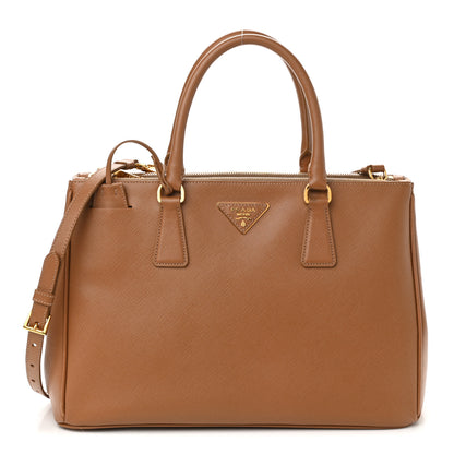 Prada Saffiano Medium Galleria Double Zip Tote Caramel 1 of 10