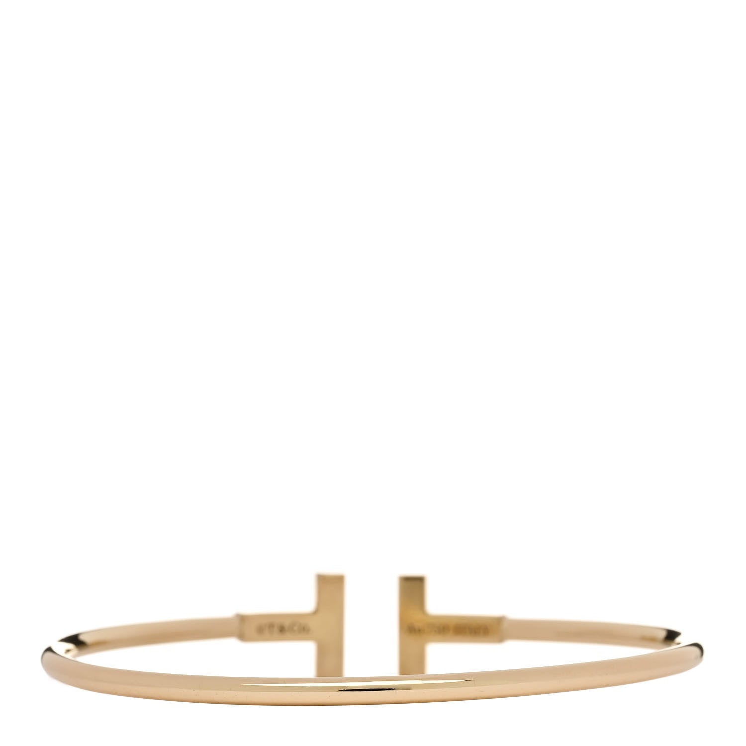 Tiffany 18K Yellow Gold Turquoise T Wire Bracelet 2 of 3