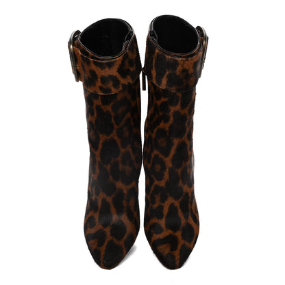 Saint Laurent Pony Hair Joplin Buckle Booties 37.5 Naturale 5 of 15