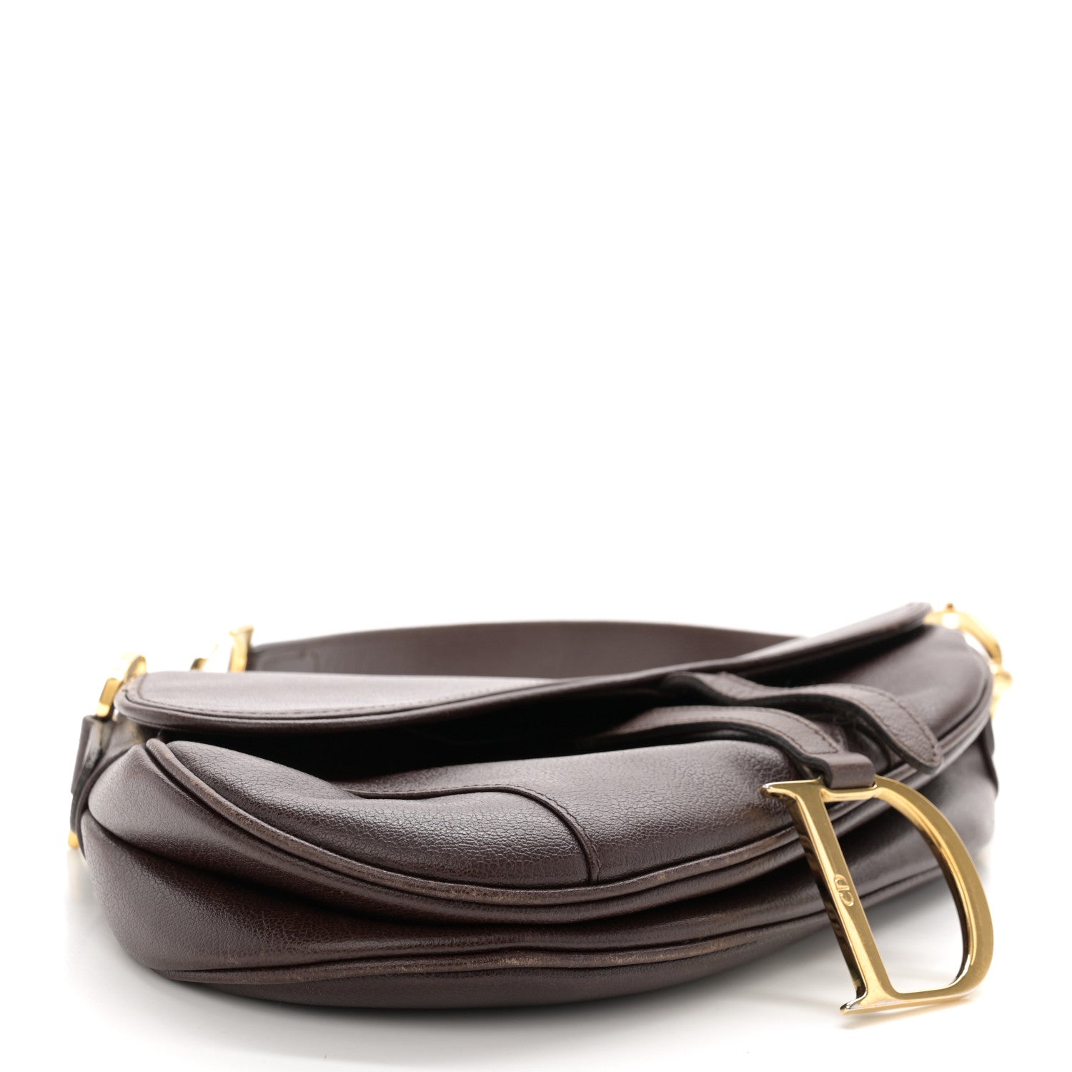 Christian Dior Calfskin Saddle Bag Brown 5 of 12