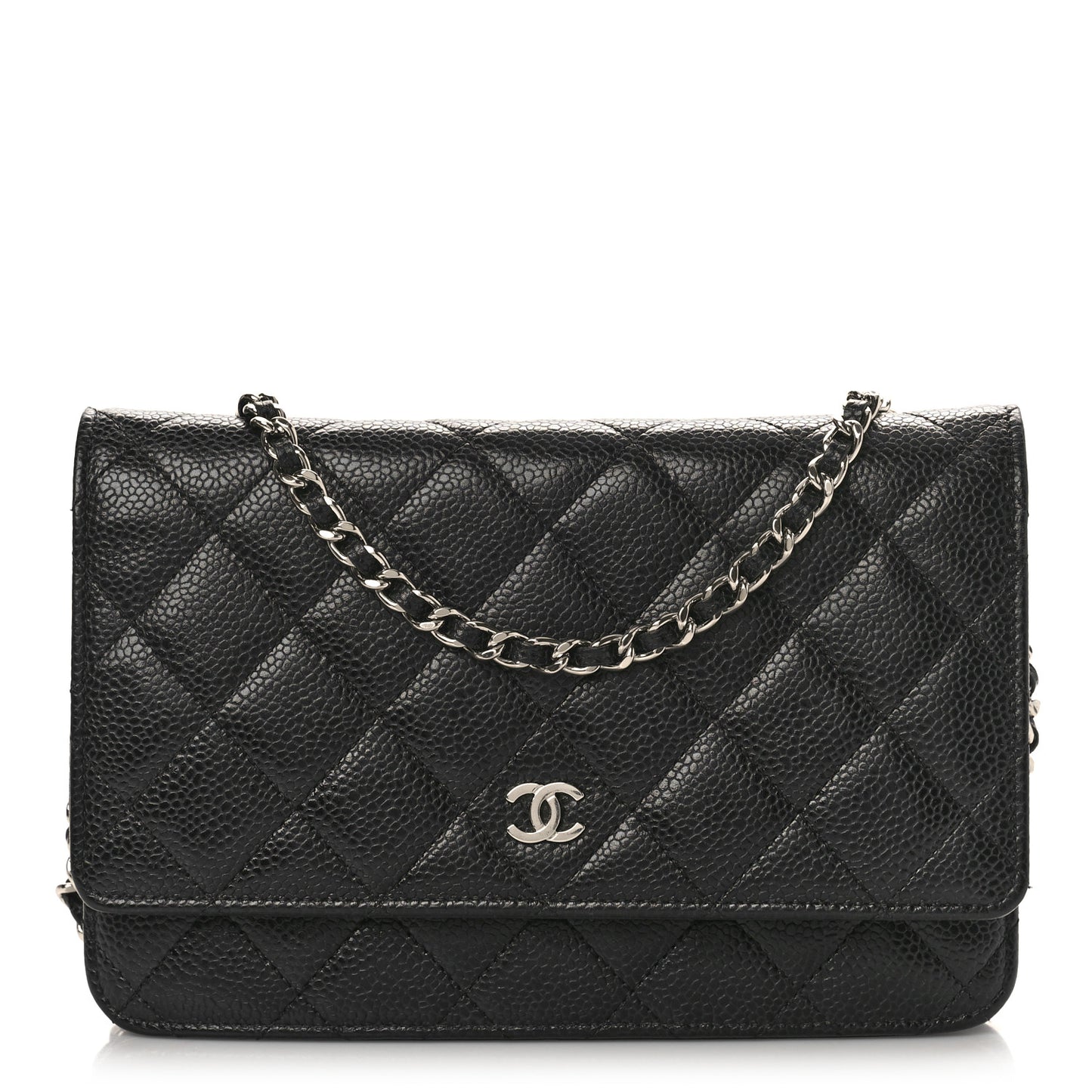 Caviar Quilted Wallet on Chain WOC Black