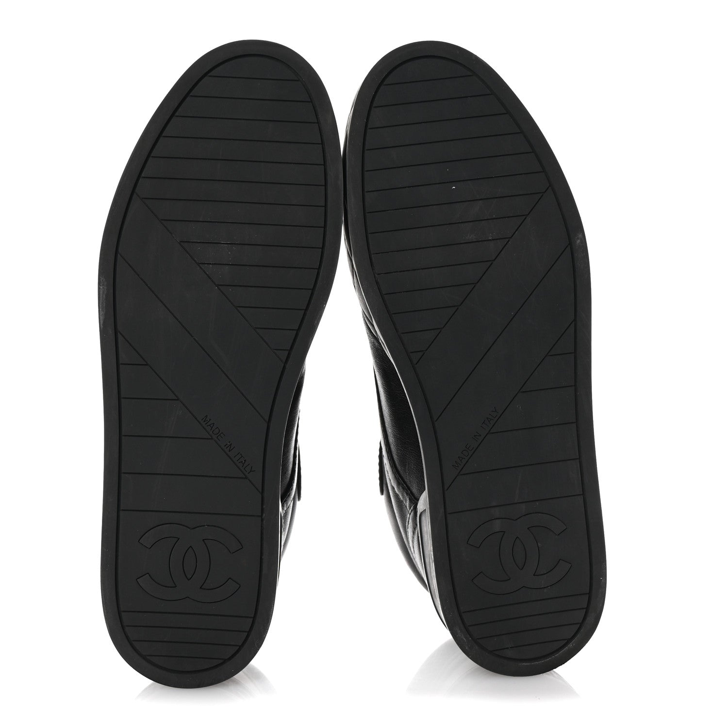 Chanel Lambskin Logo Strap Sneakers 40 Black 6 of 10
