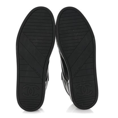 Chanel Lambskin Logo Strap Sneakers 40 Black 6 of 10