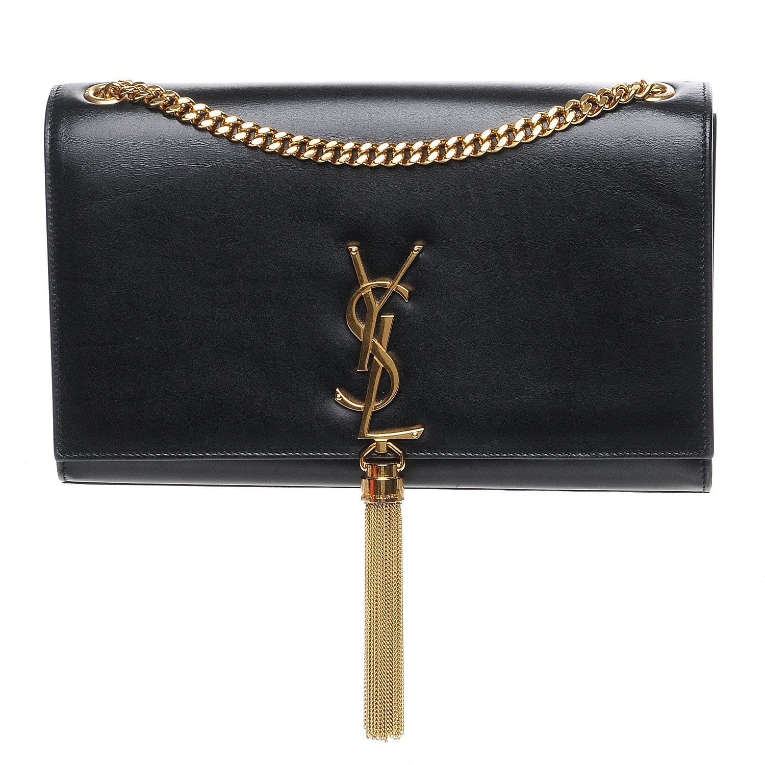 Saint Laurent Smooth Calfskin Medium Classic Monogram Kate Tassel Satchel Black 1 of 7