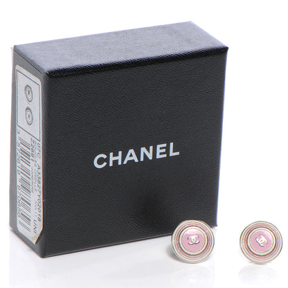 Chanel Enamel Round CC Earrings Pink 3 of 5