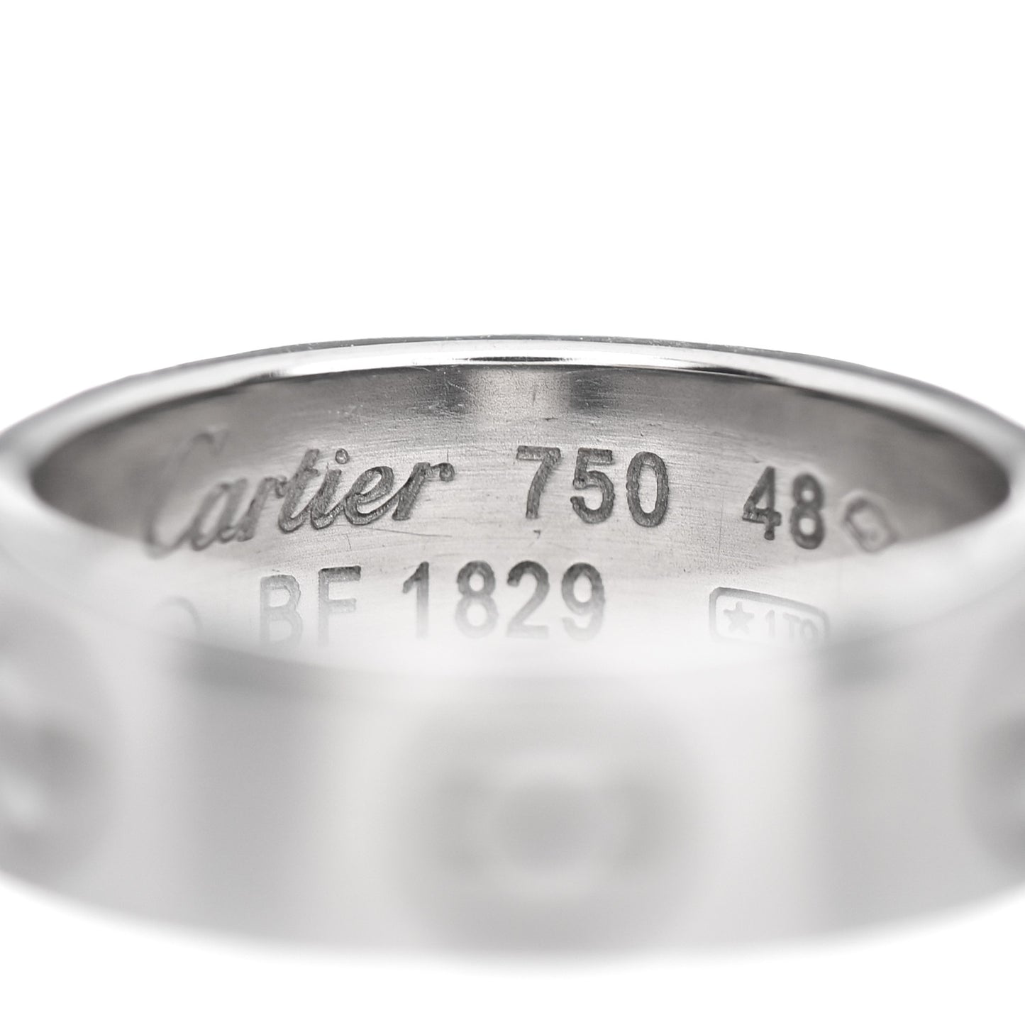 18K White Gold 5.5mm LOVE Ring 48 4.5