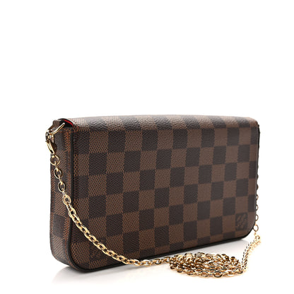 Louis Vuitton Damier Ebene Pochette Felicie Chain Wallet 4 of 10