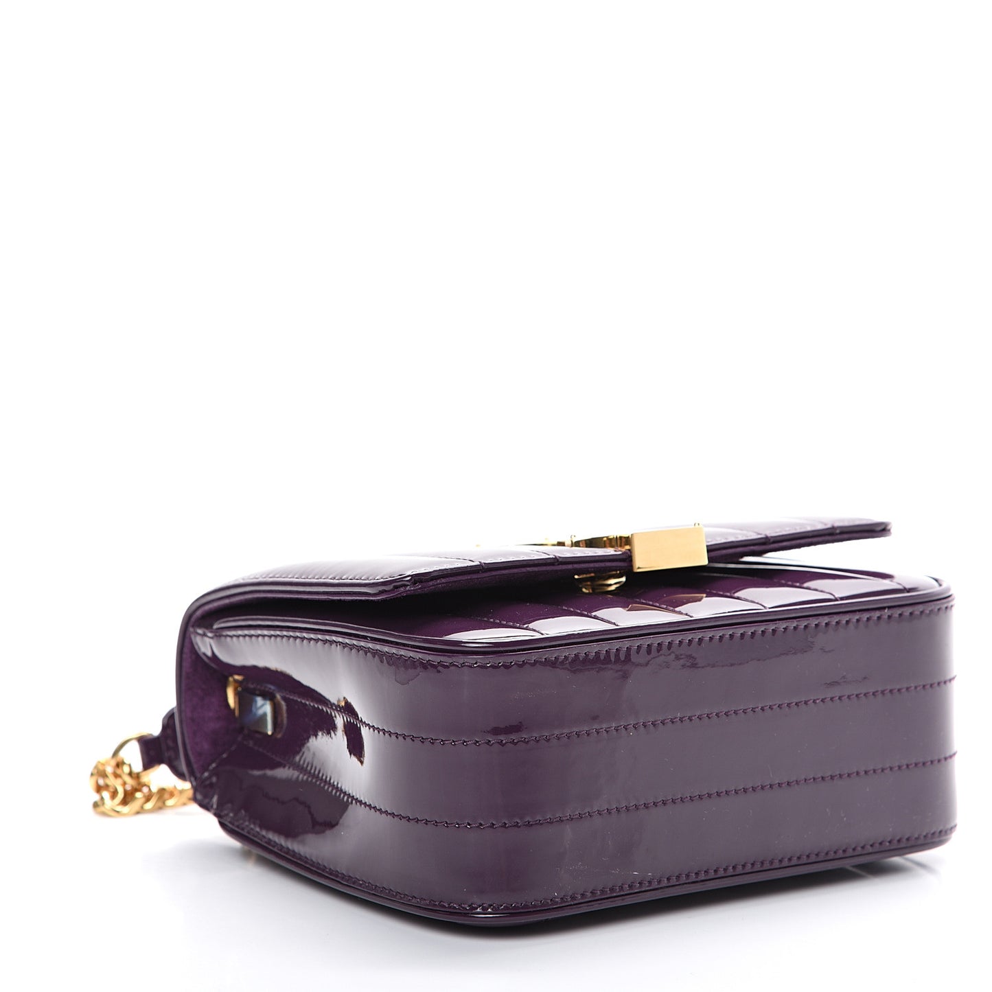 Patent Matelasse Monogram Small Vicky Chain Bag Prunia