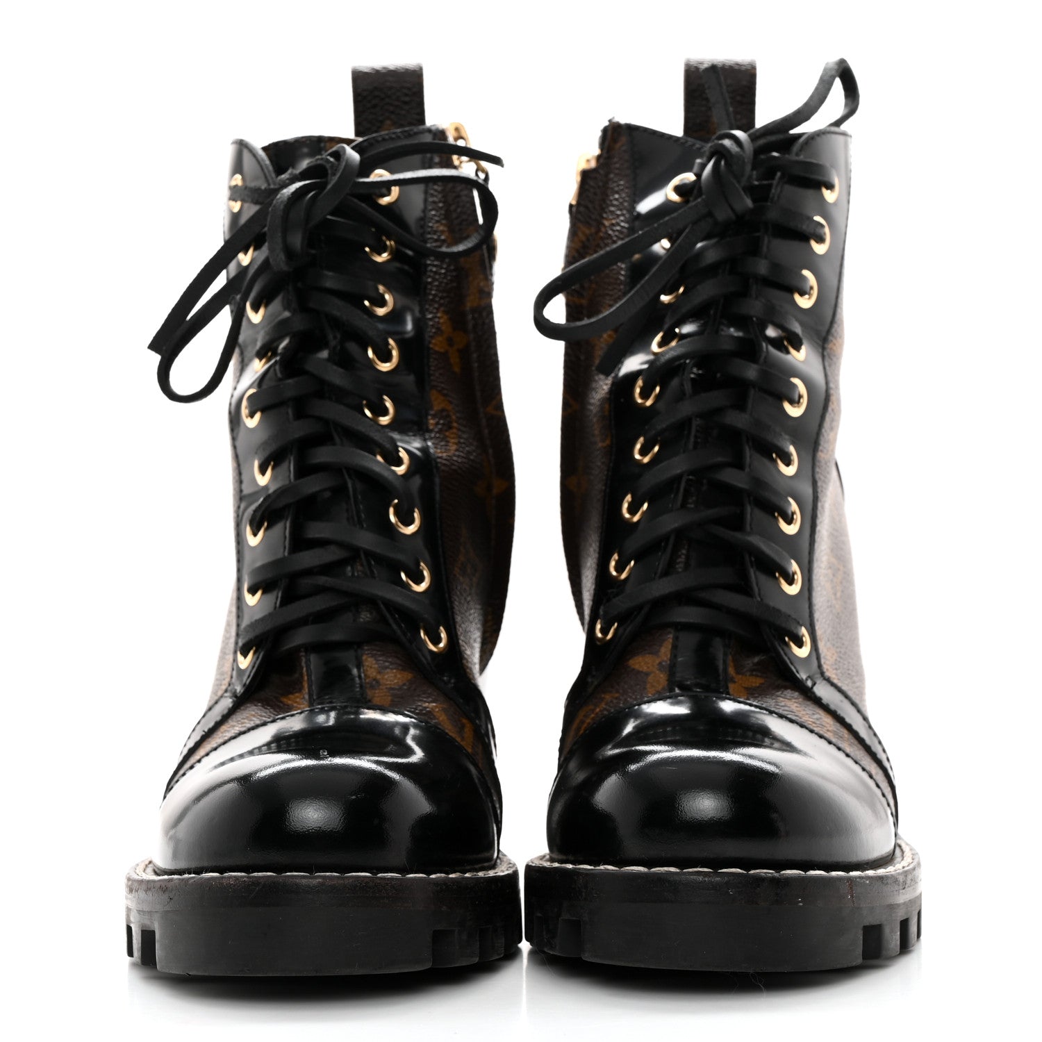 Louis Vuitton Patent Calfskin Monogram Star Trail Ankle Boots 37.5 Black 2 of 8