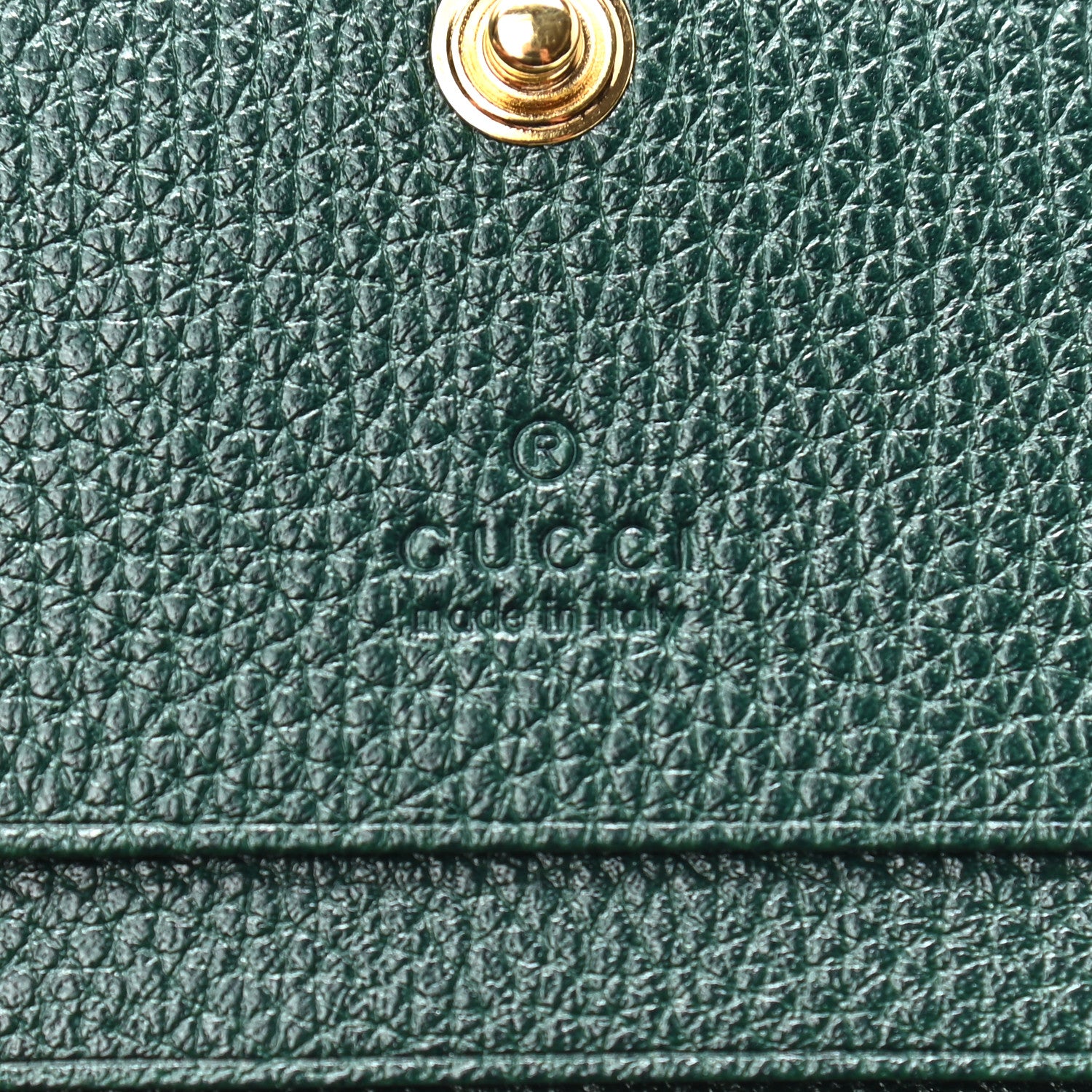 Gucci Grainy Calfskin Zumi Chain Card Case Wallet Vintage Green 7 of 8
