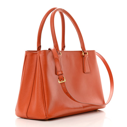 Prada Saffiano Lux Medium Tote Papaya 3 of 17