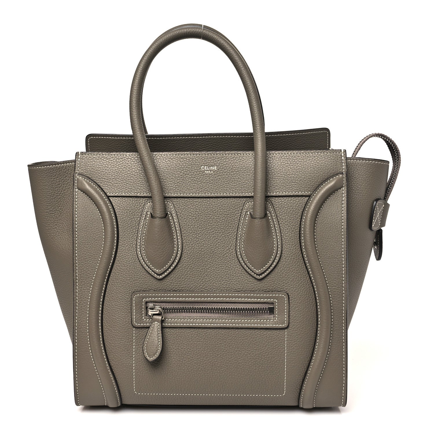 Celine Drummed Calfskin Micro Luggage Souris 1 of 11