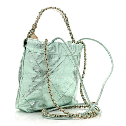 Chanel Metallic Calfskin Quilted Mini Chanel 22 Green 3 of 10