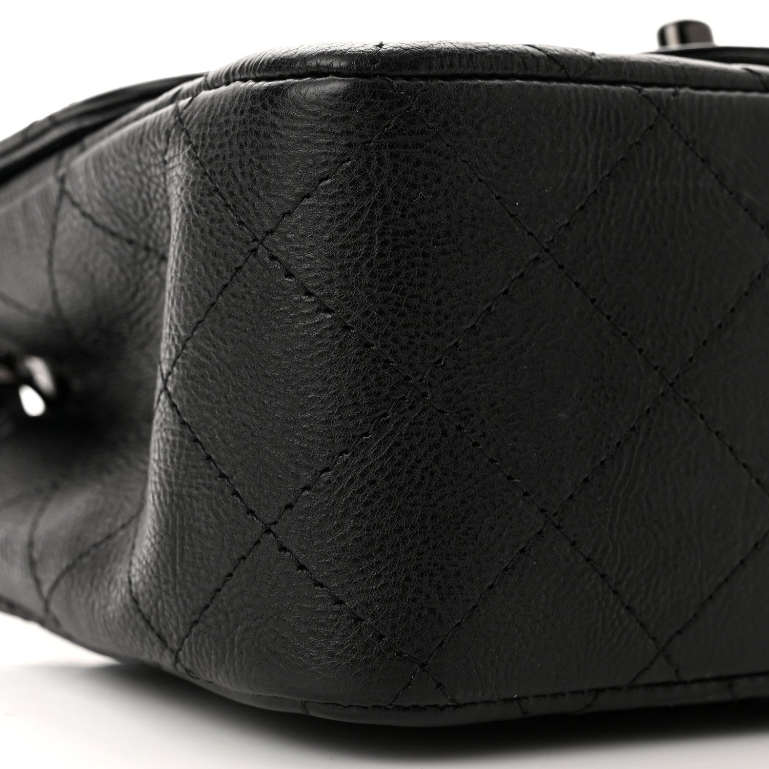 Chanel Crumpled Calfskin Quilted Mini Square Flap So Black 9 of 10