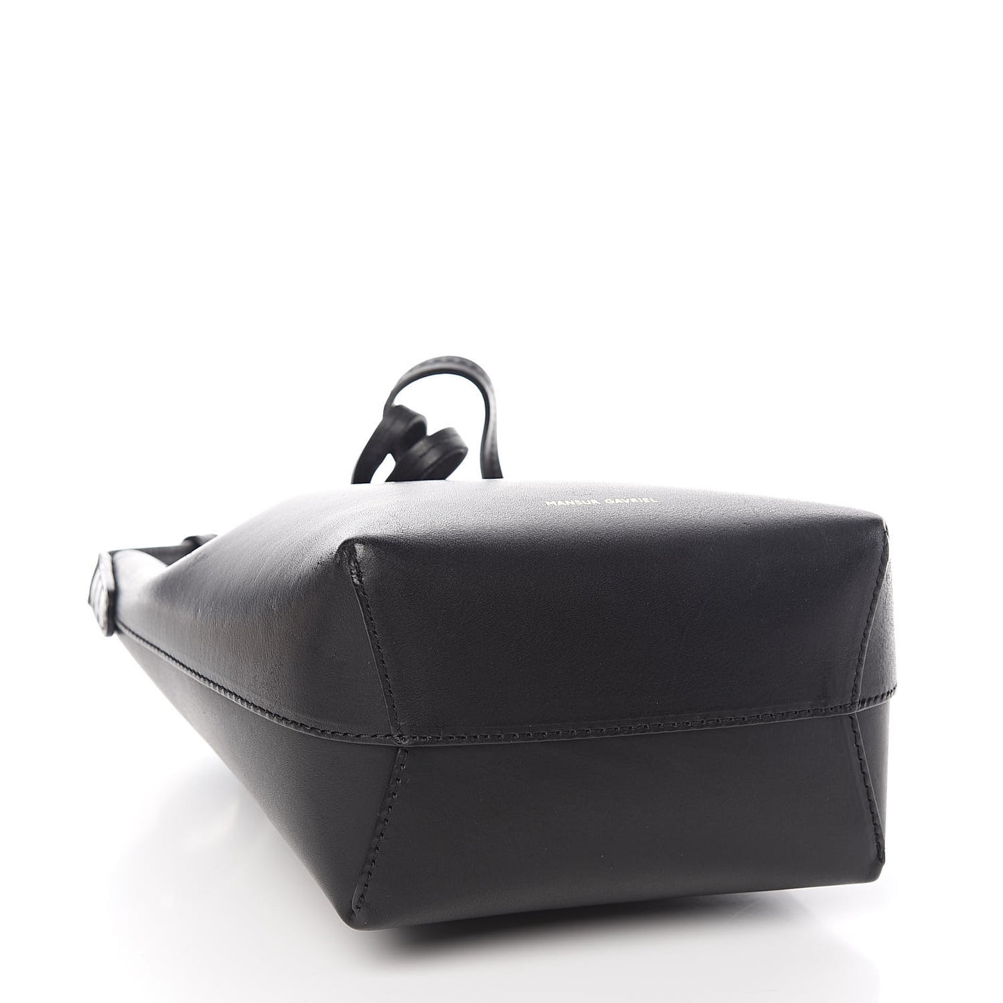 Vegetable Tanned Calfskin Mini Mini Bucket Bag Black Flamma