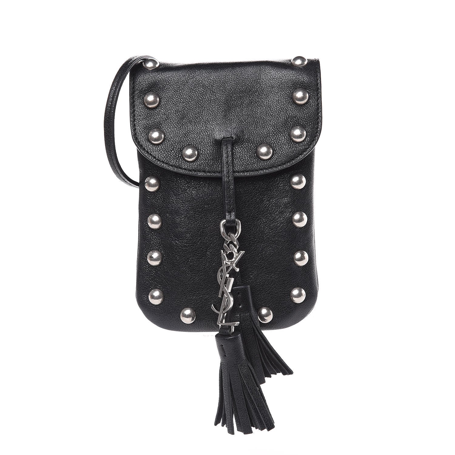 Saint Laurent Sheepskin Studded Toy Anita Crossbody Black 1 of 10