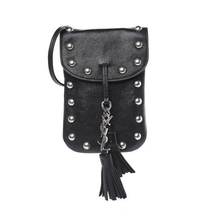 Saint Laurent Sheepskin Studded Toy Anita Crossbody Black 1 of 10