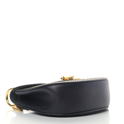 Chloe Suede Smooth Calfskin Studded Mini Drew Shoulder Bag Full Blue 3 of 7