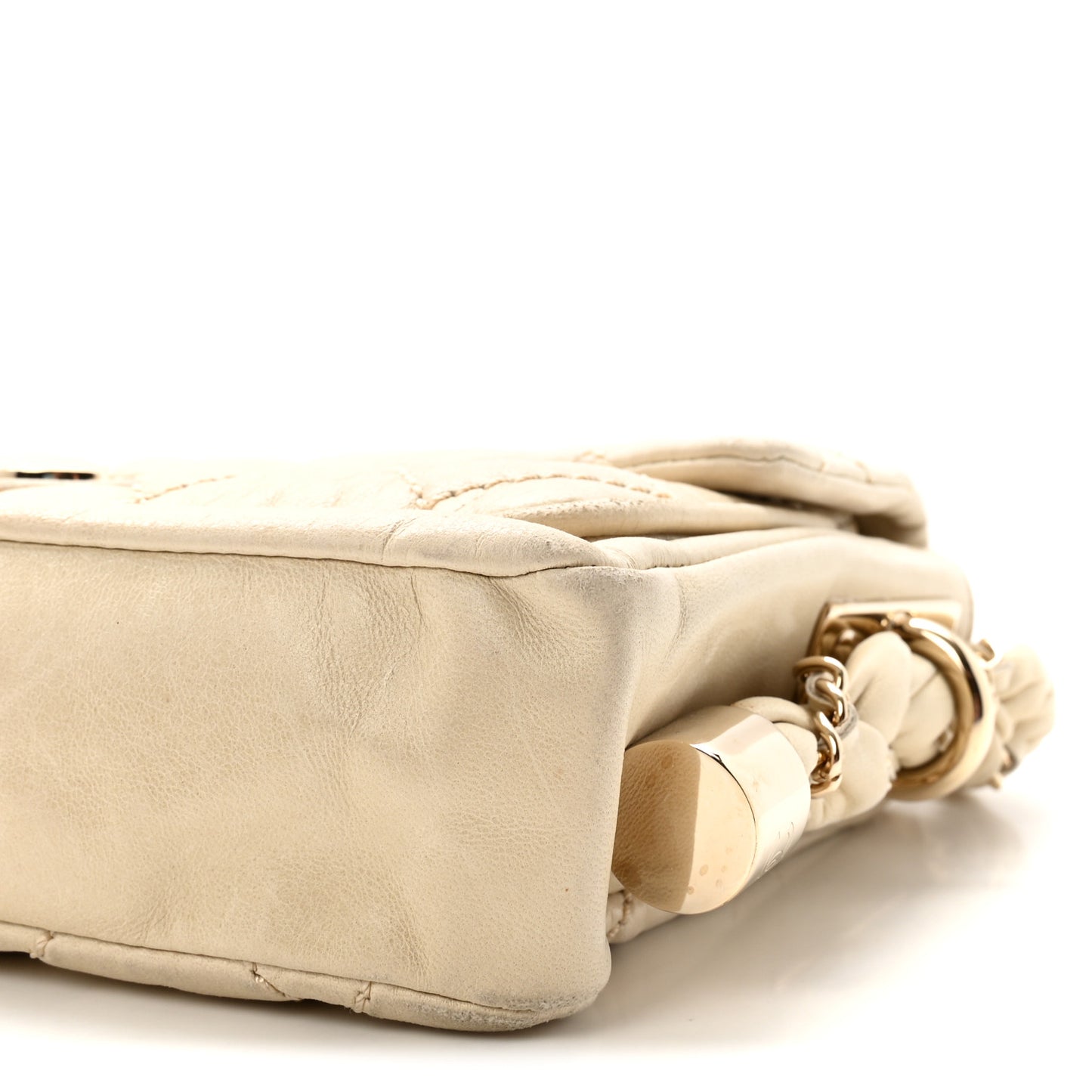 Lambskin Small Lady Braid Flap Light Beige