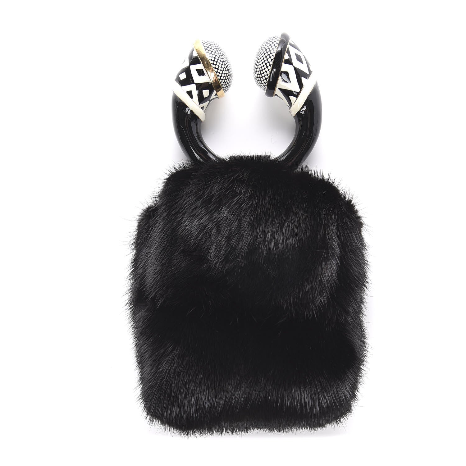 Tom Ford Mink Fur Bracelet Bag Black 1 of 10