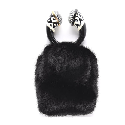 Tom Ford Mink Fur Bracelet Bag Black 1 of 10