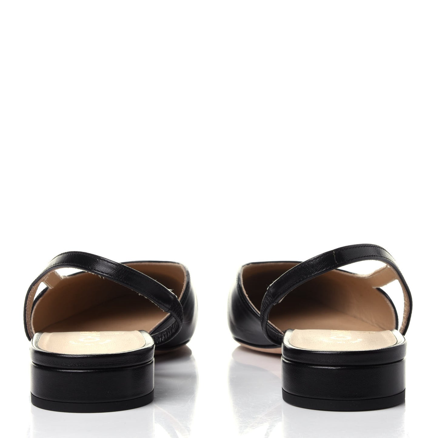 Goatskin Grosgrain Cap Toe CC Slingback Sandals 38 Black