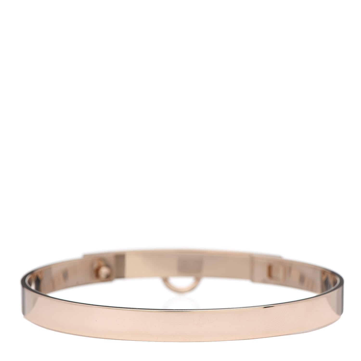 Hermes 18K Rose Gold Diamond PM Collier De Chien Bracelet ST 3 of 4