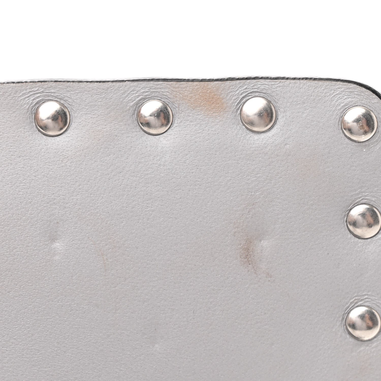 Valentino Garavani Metallic Craquele Nappa Medium Rockstud Spike Shoulder Bag Silver 12 of 13