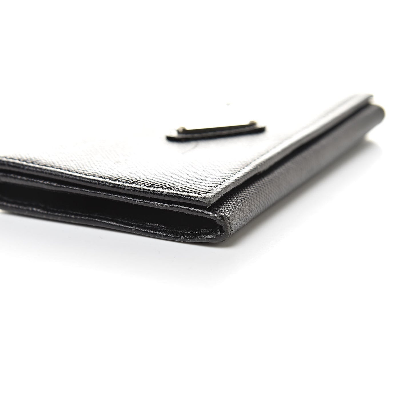 Saffiano Bi-Fold Card Holder Wallet Black