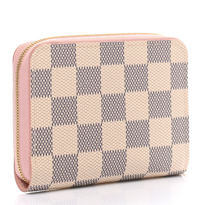 Louis Vuitton Damier Azur Zippy Coin Purse Rose Ballerine 2 of 6