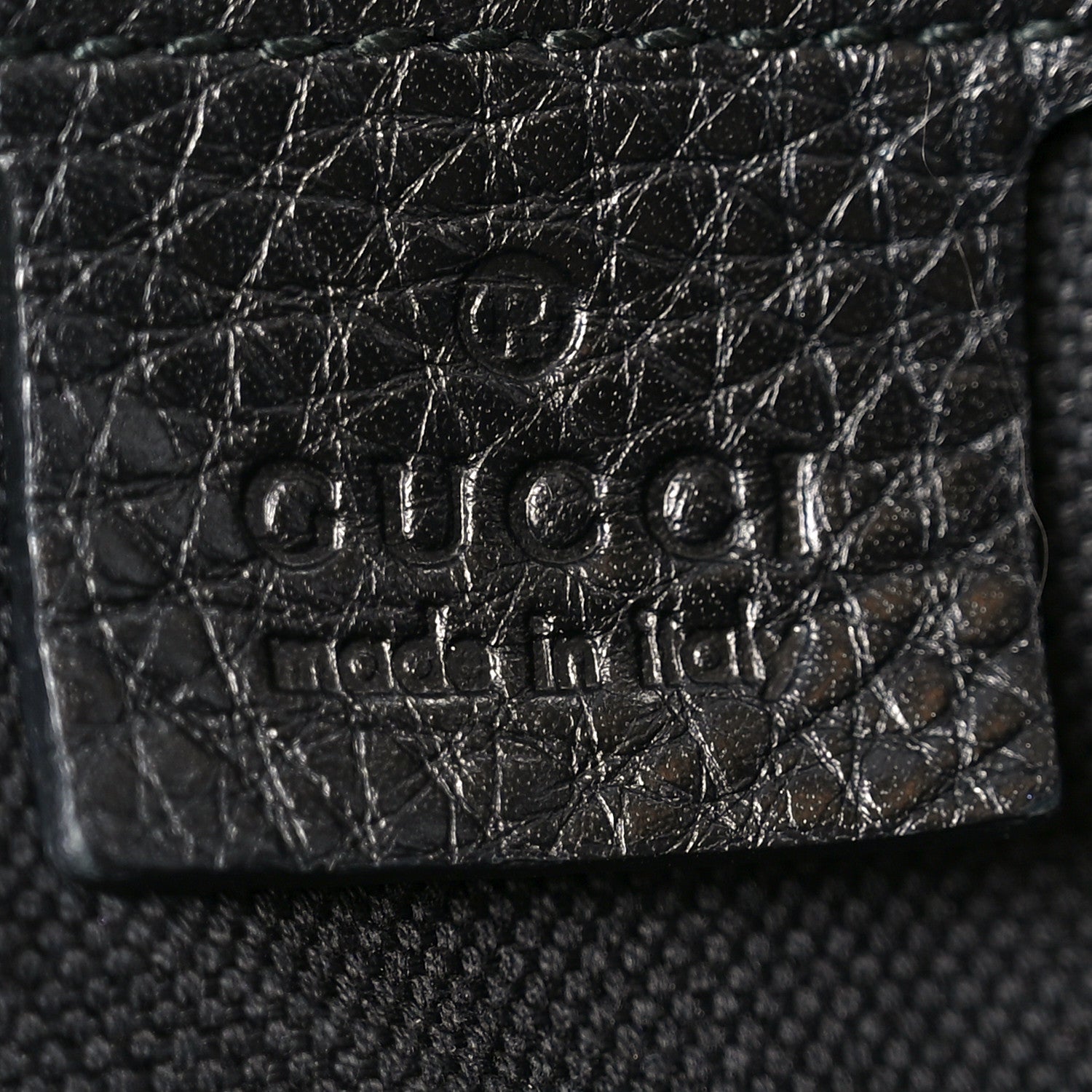 Gucci Pebbled Calfskin Medium Bamboo Shopper Tote Black 6 of 10