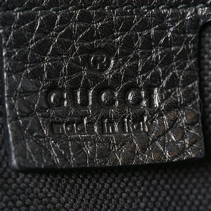Gucci Pebbled Calfskin Medium Bamboo Shopper Tote Black 6 of 10