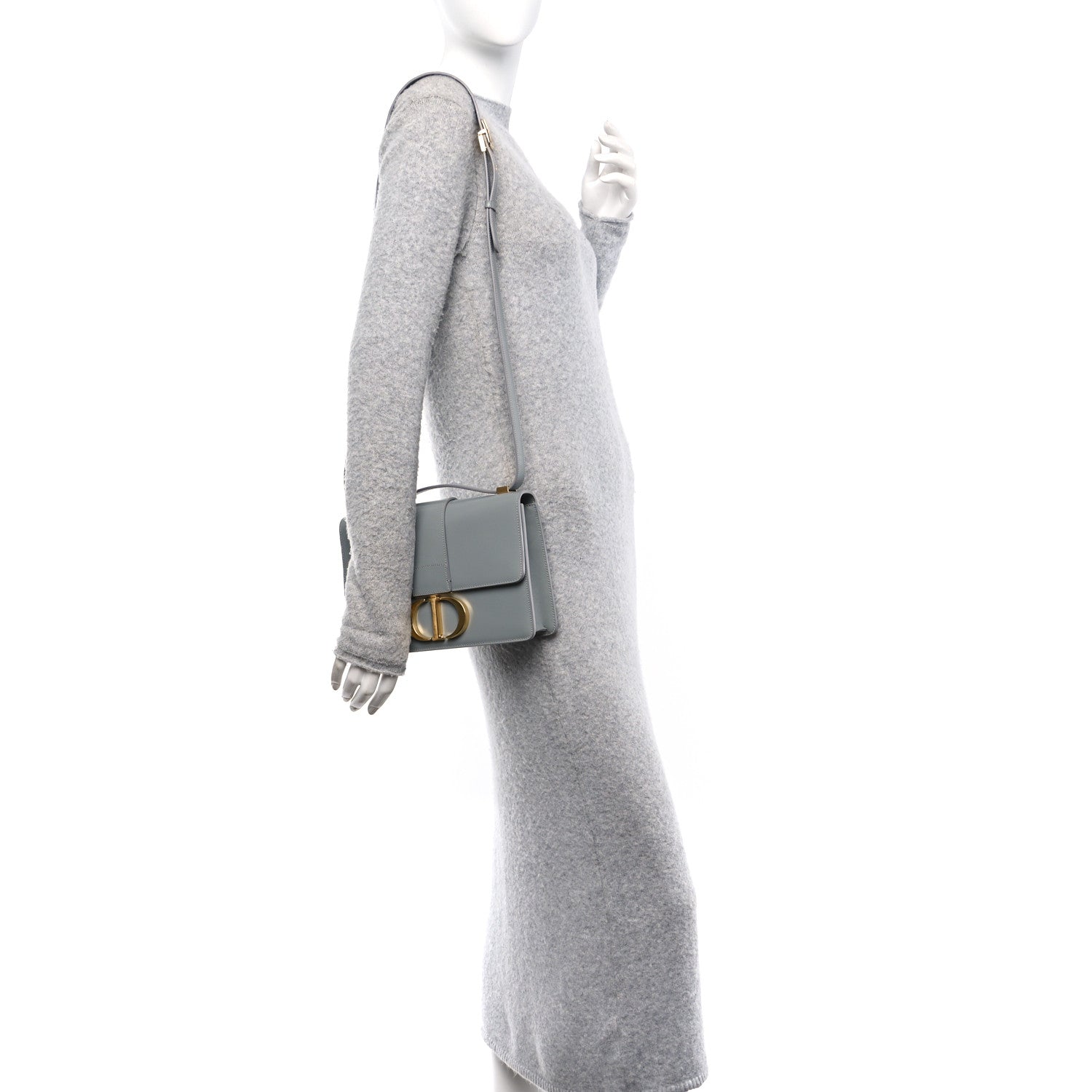 Christian Dior Smooth Calfskin 30 Montaigne Flap Bag Gray 2 of 10