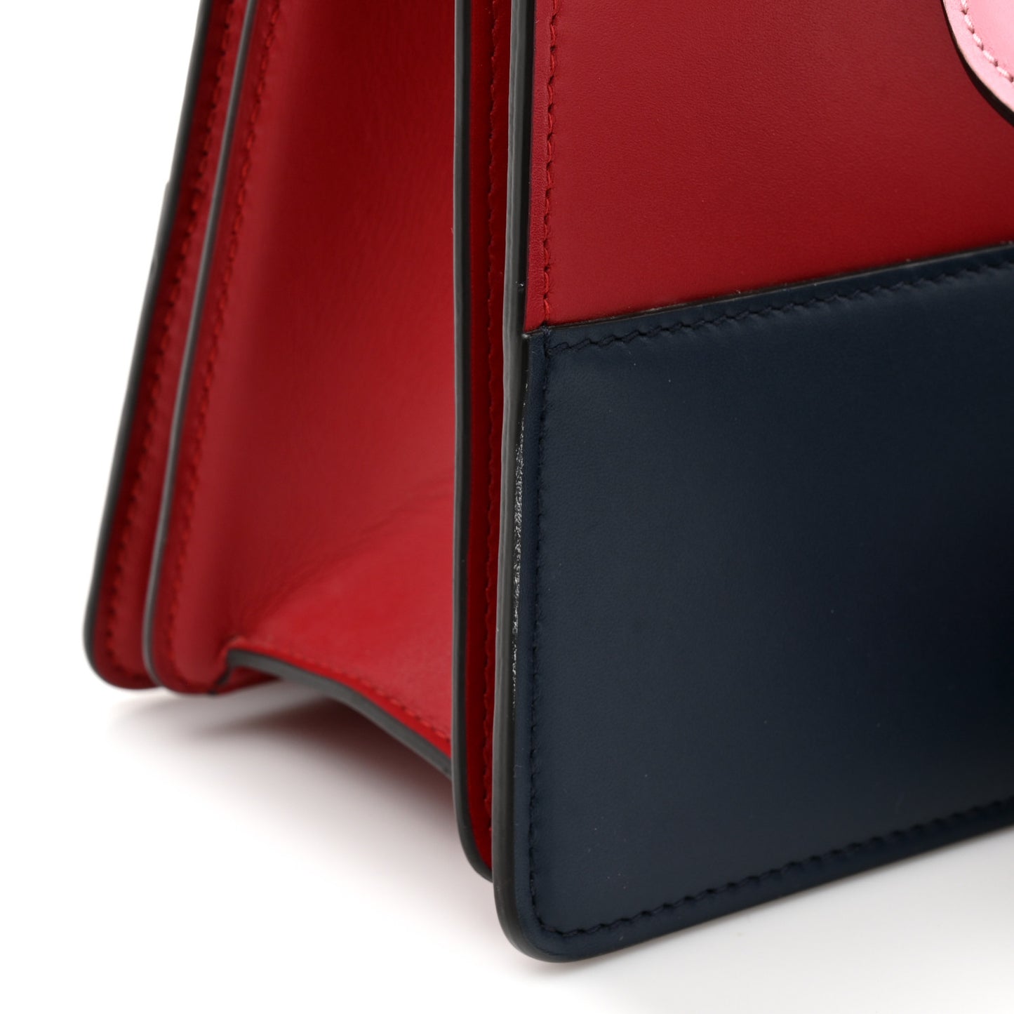 Calfskin Sylvie Web Small Queen Margaret Top Handle Bag Blue Agata Hibiscus Red Mystic White Sugar Pink