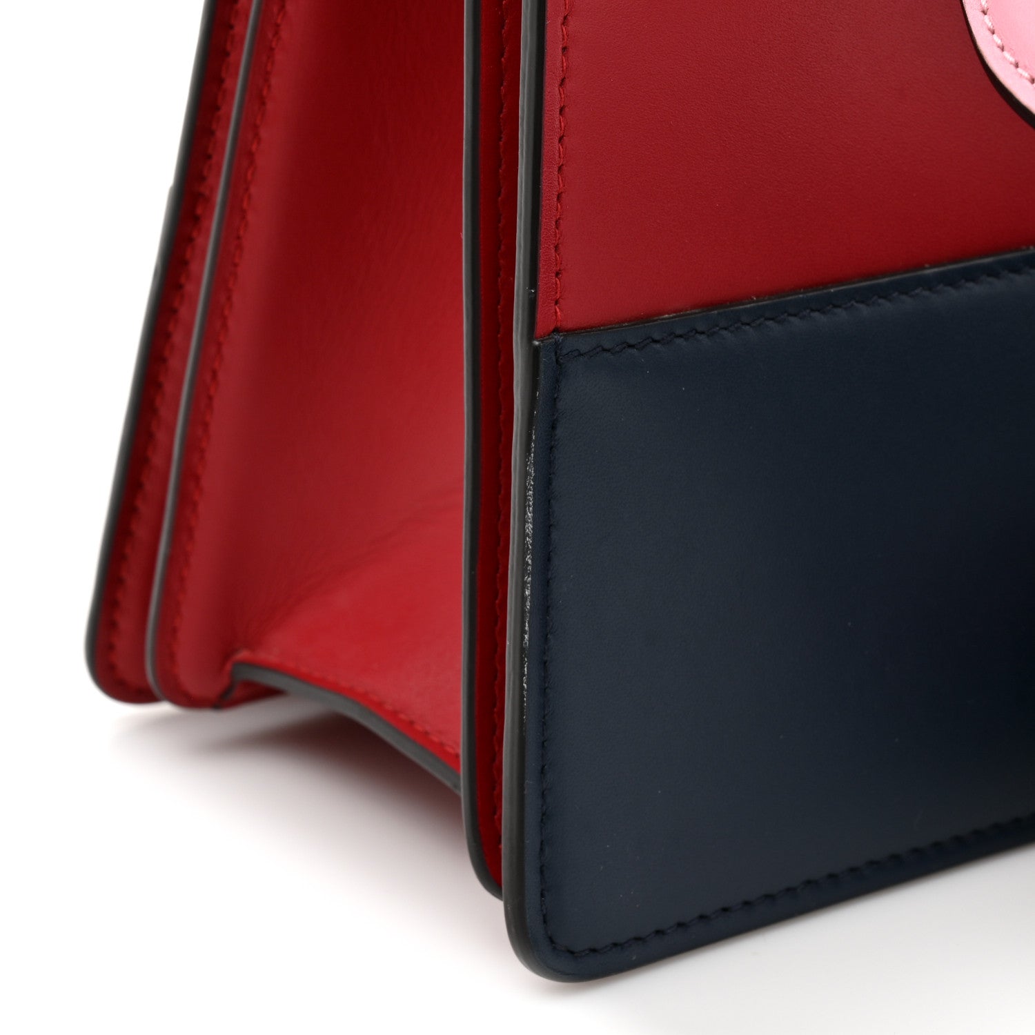 Gucci Calfskin Sylvie Web Small Queen Margaret Top Handle Bag Blue Agata Hibiscus Red Mystic White Sugar Pink 12 of 12