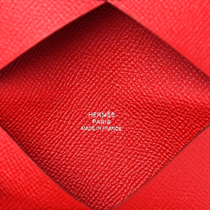 Hermes Epsom Calvi Card Case Rouge Casaque 9 of 9
