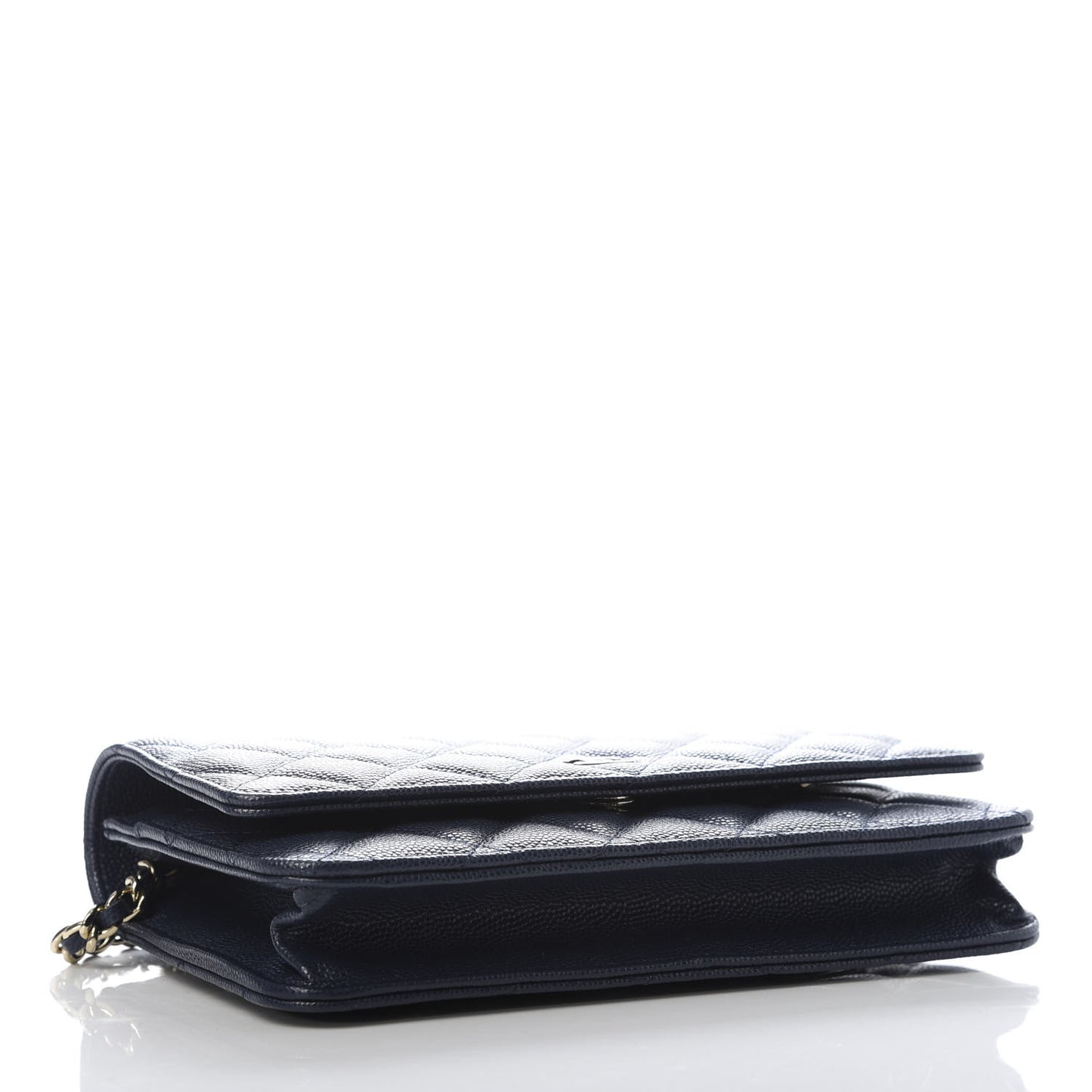 Caviar Quilted Wallet On Chain WOC Navy Blue