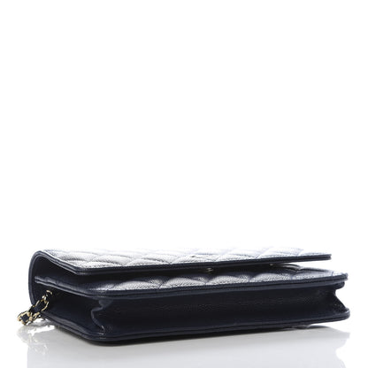 Chanel Caviar Quilted Wallet On Chain WOC Navy Blue 4 of 11