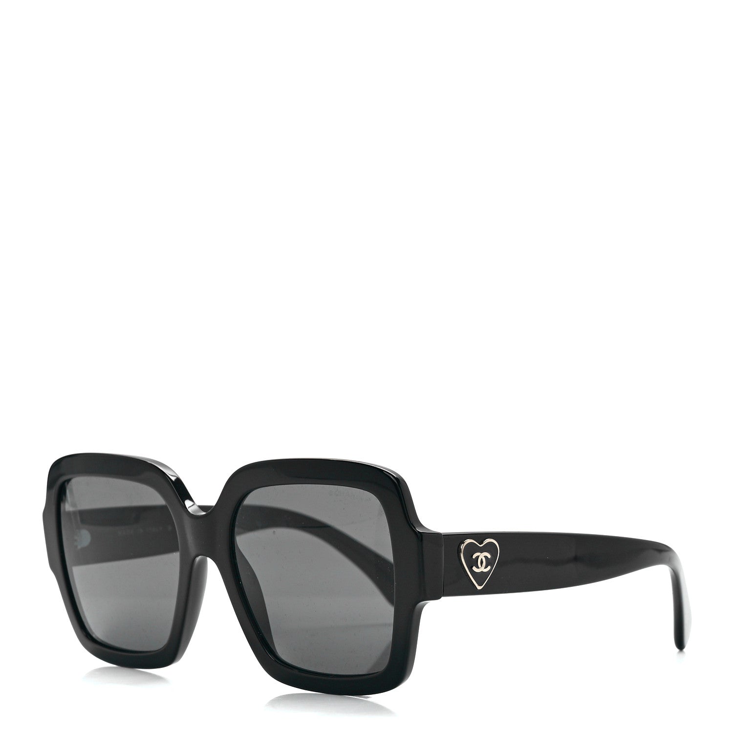 Chanel Acetate Square Heart Sunglasses 5479 Black 1 of 8