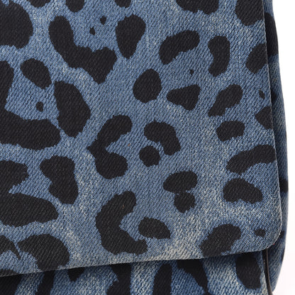 Dolce & Gabbana Denim Leopard Print Miss Martini Shoulder Bag Blue 13 of 14