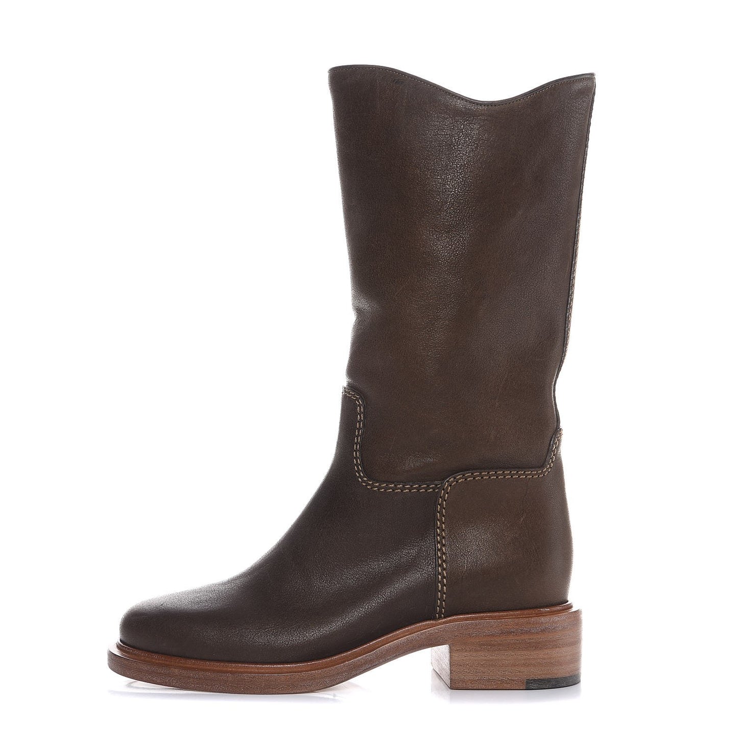 Calfskin Paris Dallas Boots 36.5 Dark Gold