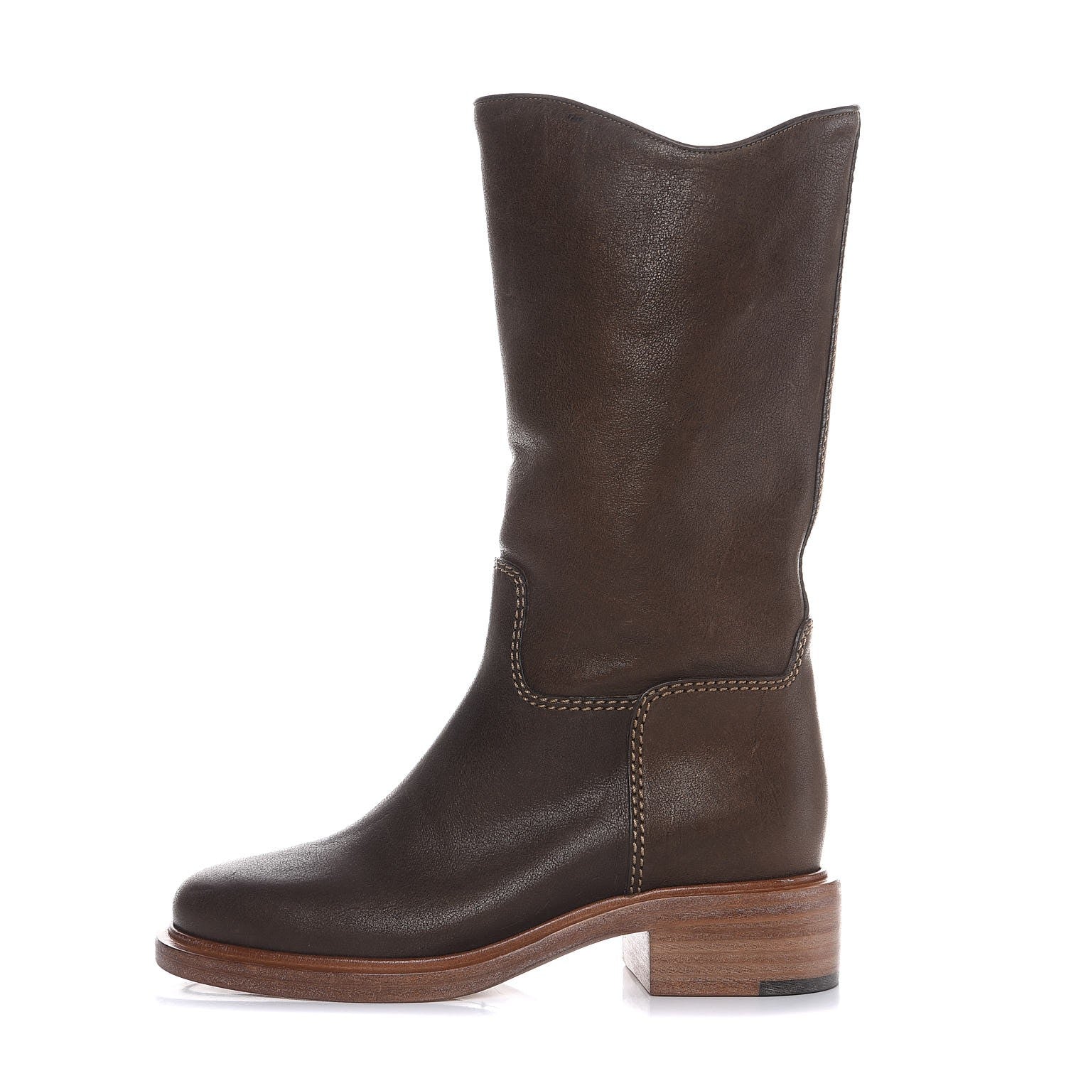 Chanel Calfskin Paris Dallas Boots 36.5 Dark Gold 1 of 11