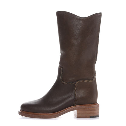 Chanel Calfskin Paris Dallas Boots 36.5 Dark Gold 1 of 11