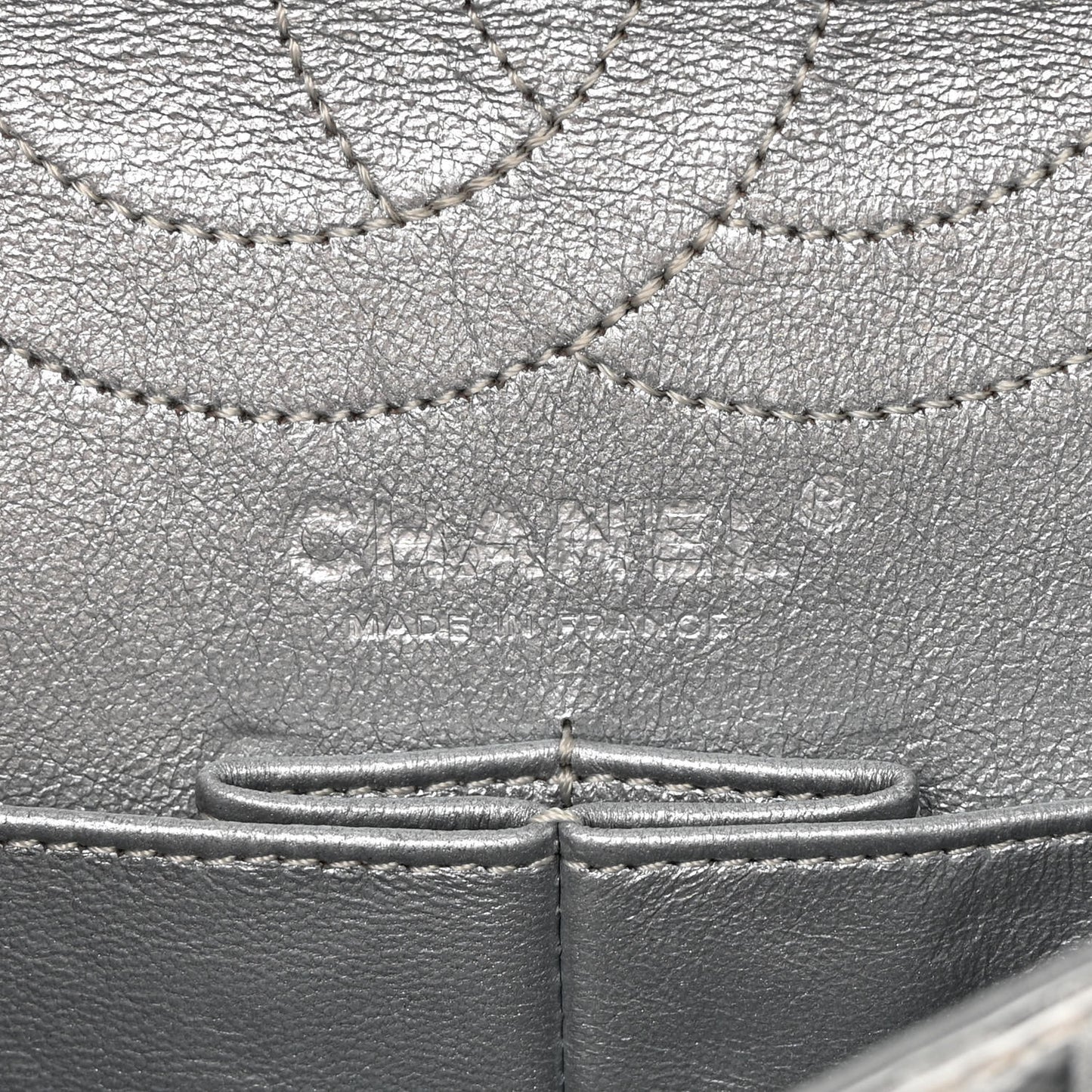 Metallic Striped Calfskin 2.55 Reissue 226 Flap Silver Silver