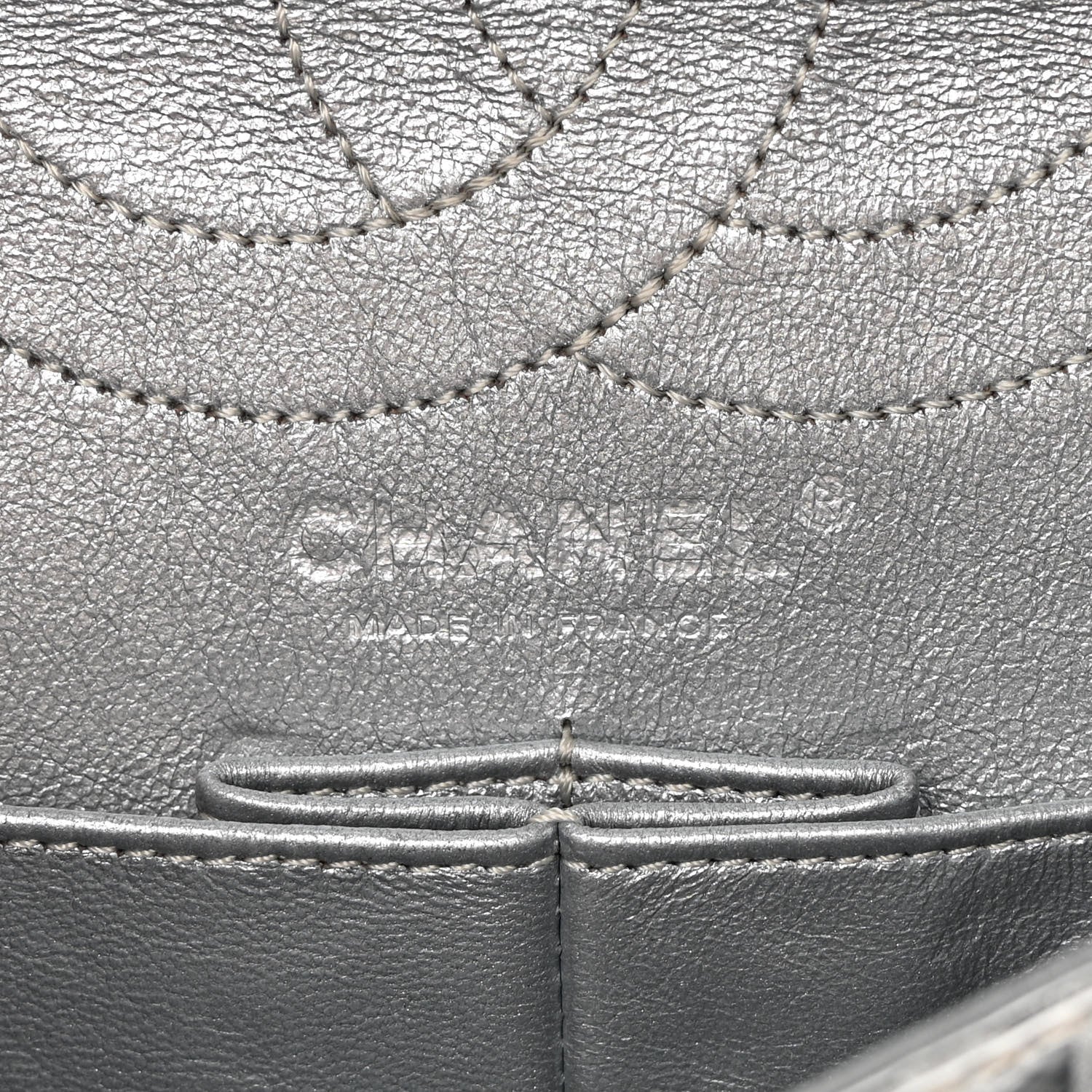 Chanel Metallic Striped Calfskin 2.55 Reissue 226 Flap Silver Silver 6 of 13