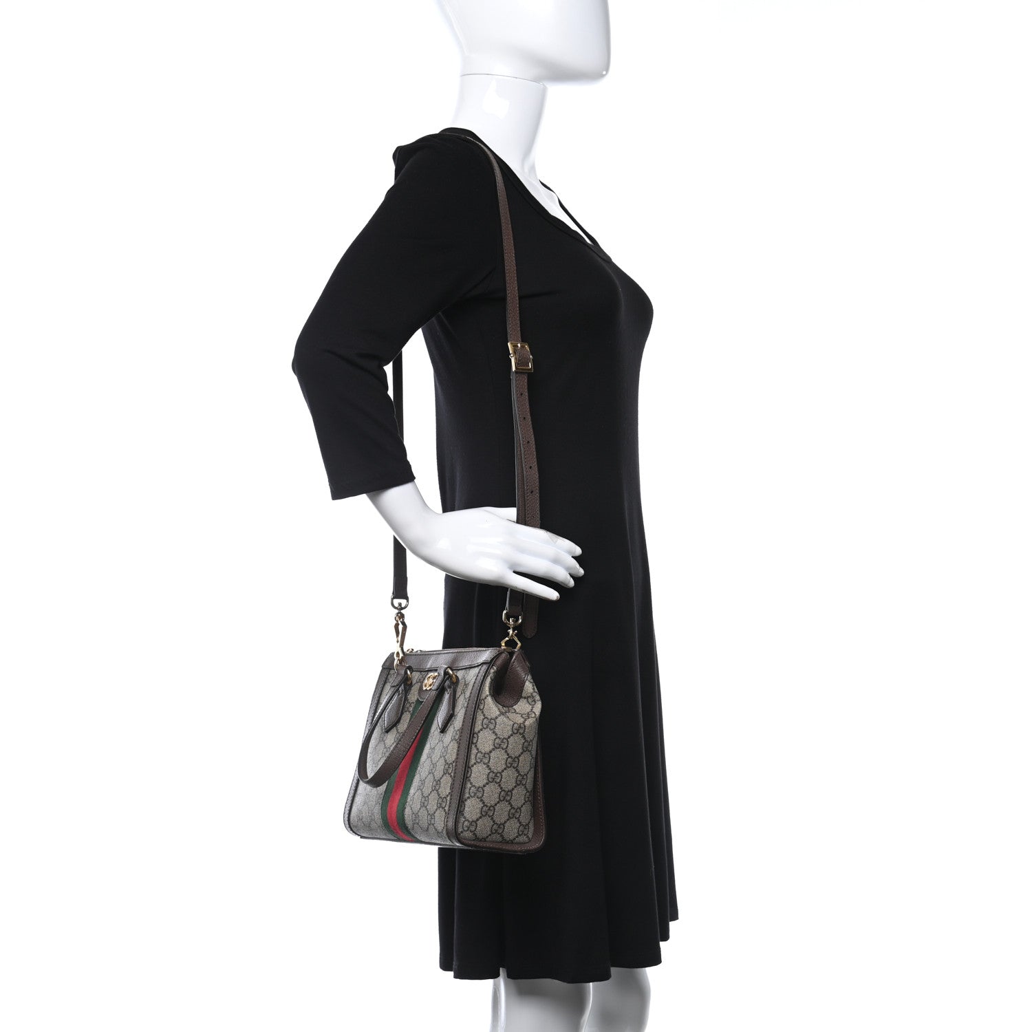 Gucci GG Supreme Monogram Small Ophidia Tote Bag Brown 2 of 12