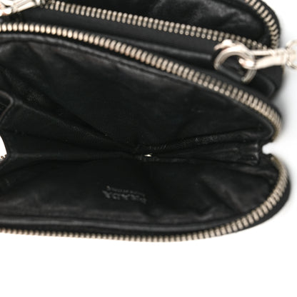 Prada Nappa Soft Padded Mini Triangle Crossbody Pouch Black 6 of 11